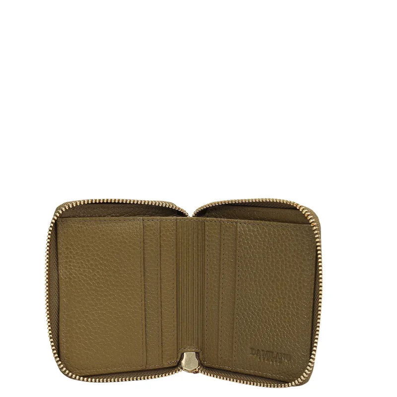 Da Milano Lime Wax Leather Ladies Wallet - Lime for Women | Best Price UAE